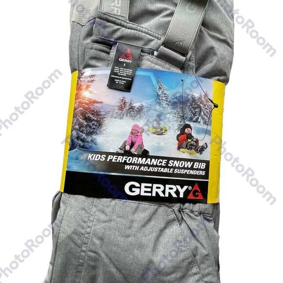 Kids Performance Snow BIB with Adjustable Suspenders, Gerry, 5, Gray, NWT - Picture 1 of 7